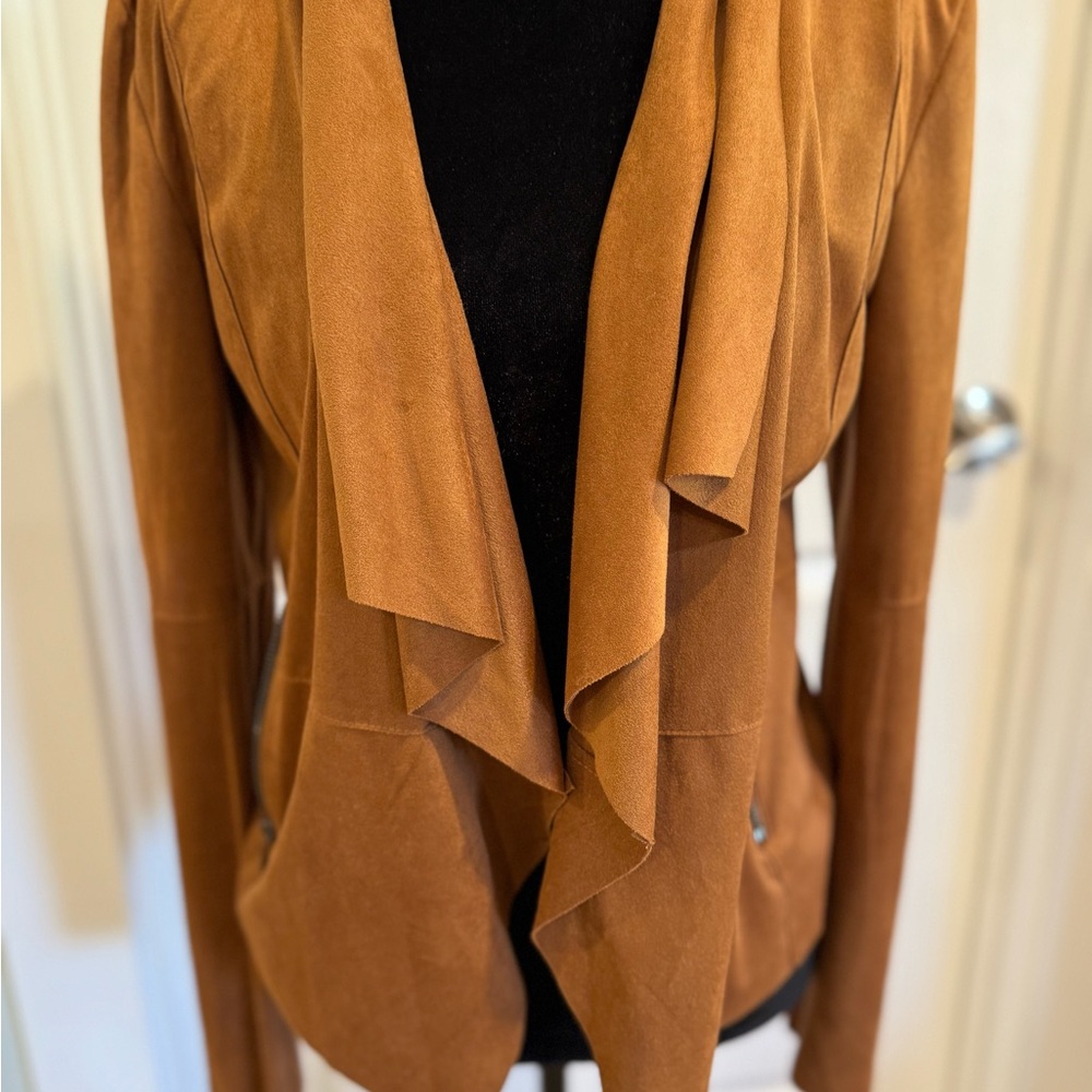 Bagatelle Women's Camel Brown Drape Front Blazer Women’s Small